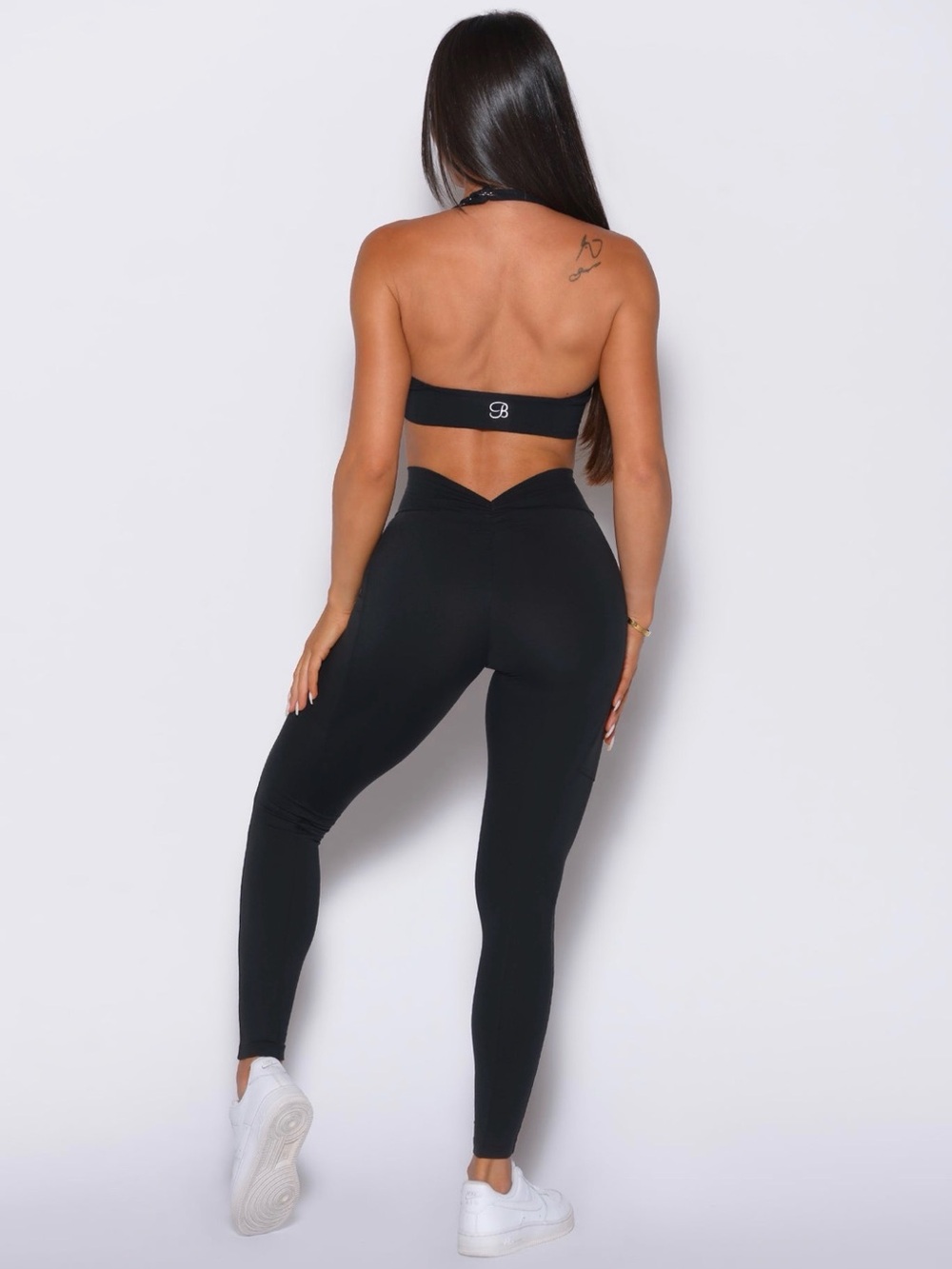 Bombshell Sportswear V Back Black High Waisted Leggings